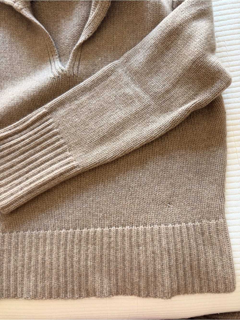 Jenni Kayne Cashmere Phoebe Polo Sweater - Undyed Stone - Picture 5 of 6